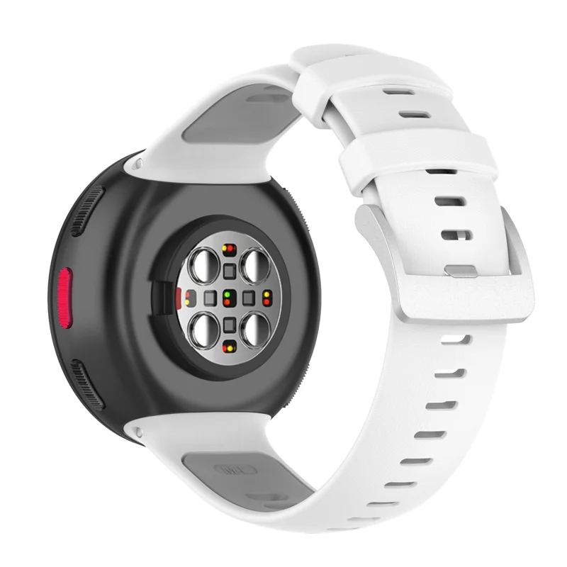 For Polar Vantage V2 Strap Dual Color Silicone Watch Band - White / Grey