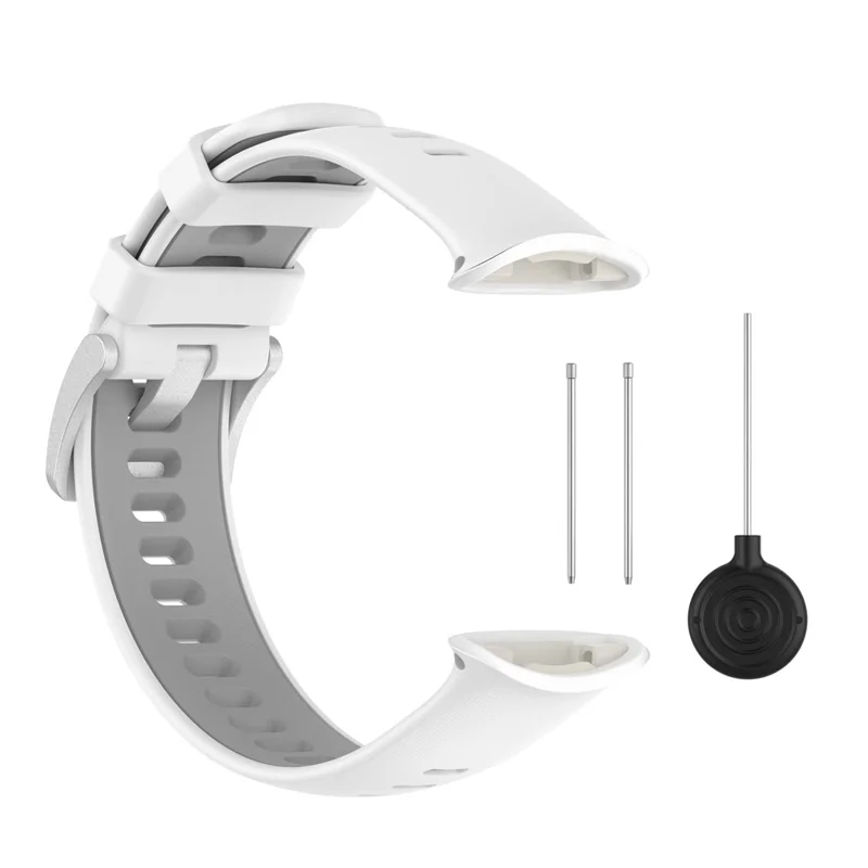 For Polar Vantage V2 Strap Dual Color Silicone Watch Band - White / Grey