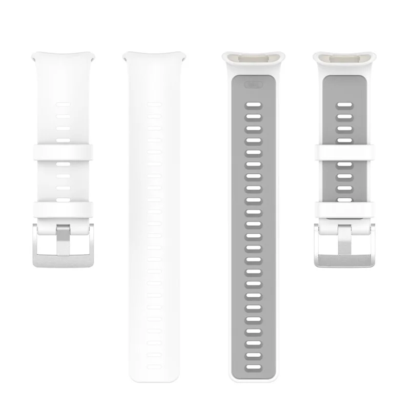 For Polar Vantage V2 Strap Dual Color Silicone Watch Band - White / Grey