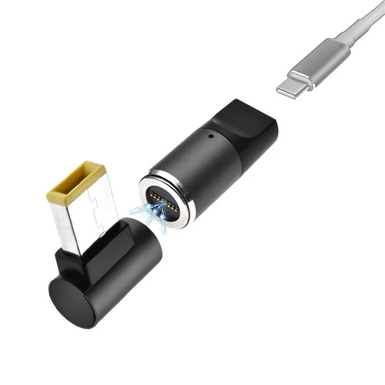 For Lenovo ThinkPad 100W Magnetic Type-C Female to Square Male Plug Laptop Charging Converter Adapter