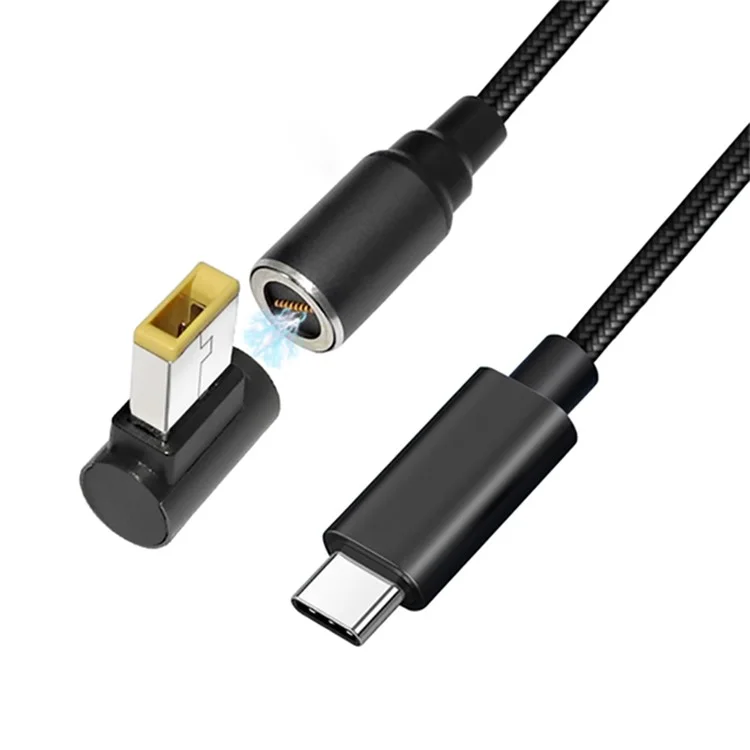 USB-C a Square Plug per Lenovo/IBM/ThinkPad Laptop, cavo di ricarica magnetico 1,8m PD 100W con chip E-Mark per adattatore notebook Carica rapida
