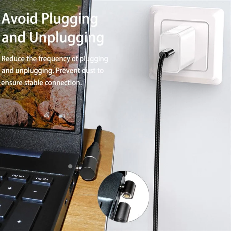 USB-C a Square Plug per Lenovo/IBM/ThinkPad Laptop, cavo di ricarica magnetico 1,8m PD 100W con chip E-Mark per adattatore notebook Carica rapida