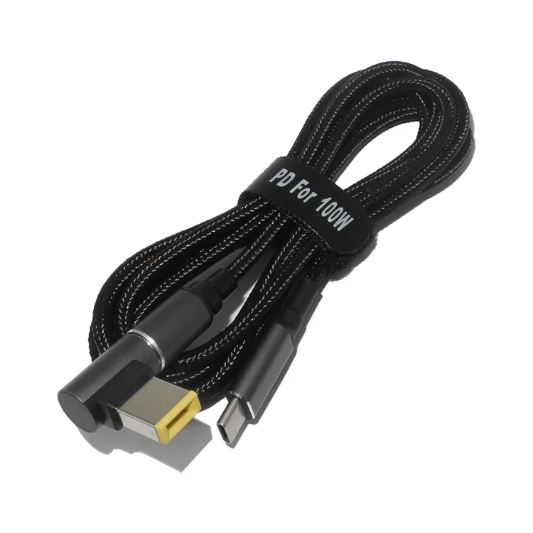 USB-C a Square Plug per Lenovo/IBM/ThinkPad Laptop, cavo di ricarica magnetico 1,8m PD 100W con chip E-Mark per adattatore notebook Carica rapida