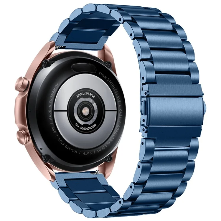 For Garmin Vivomove/Vivomove HR Stainless Steel Watch Strap Quick Release 20mm Watchband with Folding Clasp - Blue