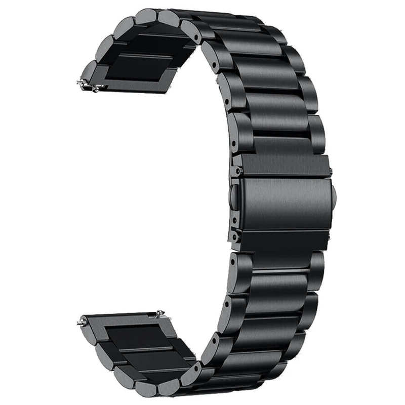 20mm Quick Release Watchband for Garmin Vivomove Luxe/Garminmove Luxe Stainless Steel Watch Strap with Folding Clasp - Black