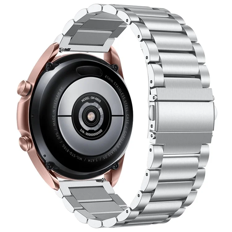 Banda de Reloj de Acero Inoxidable de 19.8 mm Para Pebble 2/Pebble Time Round Release Releam Strap Strap Business Bandin - Plata