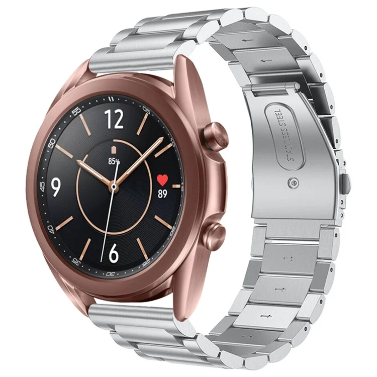 Banda de Reloj de Acero Inoxidable de 19.8 mm Para Pebble 2/Pebble Time Round Release Releam Strap Strap Business Bandin - Plata