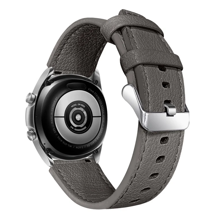 For Fossil Gen 5 Carlyle Replacement Strap Adjustable Double-sided Textured Top Layer Cowhide Leather Watch Band - Grey