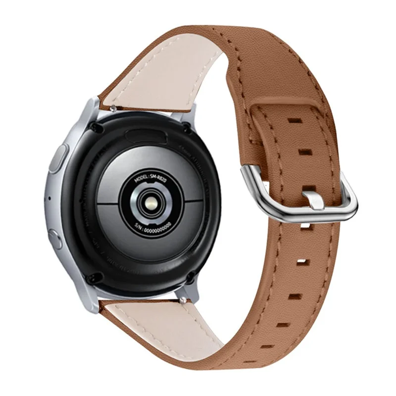 For TicWatch Pro/GTX Replacement Watchband Cowhide Leather Watch Strap with Stainless Steel Buckle (22mm) - Brown
