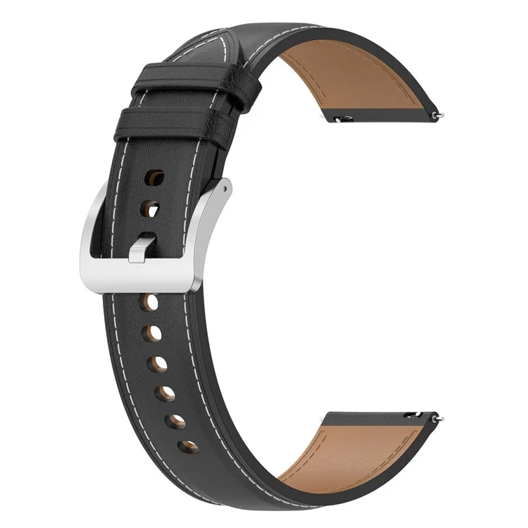 Для Samsung Galaxy Watch4 40мм/44мм/Galaxy Watch3 41мм/Galaxy Watch Active2 40мм/44мм/Huawei/Garmin Smart Watch 20мм Оригинальный кожаный ремешок Сменный ремешок для часов - Черный