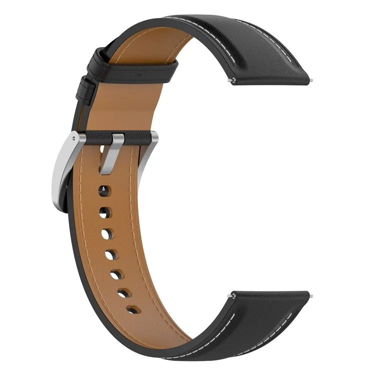 Для Samsung Galaxy Watch4 40мм/44мм/Galaxy Watch3 41мм/Galaxy Watch Active2 40мм/44мм/Huawei/Garmin Smart Watch 20мм Оригинальный кожаный ремешок Сменный ремешок для часов - Черный