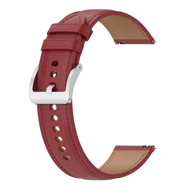 Para Samsung Galaxy Watch3 45mm / Huawei Watch GT 3 / Honor Watch GS3 / Garmin / Xiaomi MI Watch S1 22mm Banda De Reloj De Cuero Genuino De Cuero Genuino - Rojo