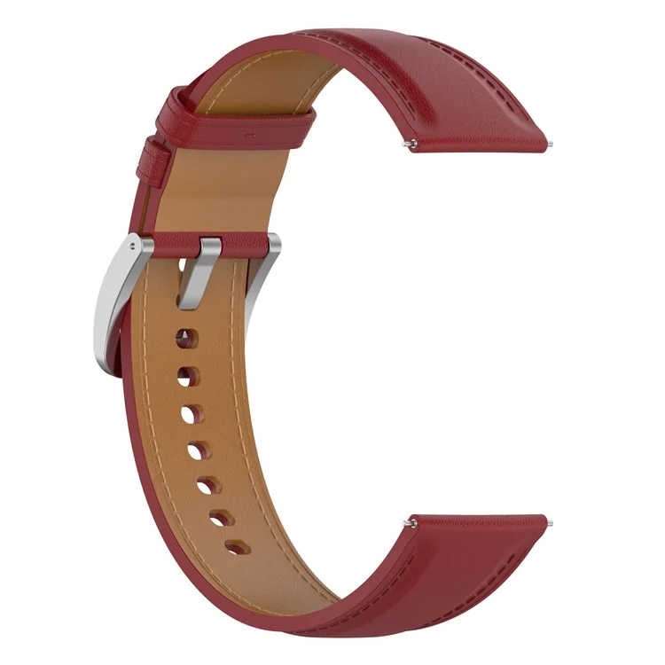 Para Samsung Galaxy Watch3 45mm / Huawei Watch GT 3 / Honor Watch GS3 / Garmin / Xiaomi MI Watch S1 22mm Banda De Reloj De Cuero Genuino De Cuero Genuino - Rojo