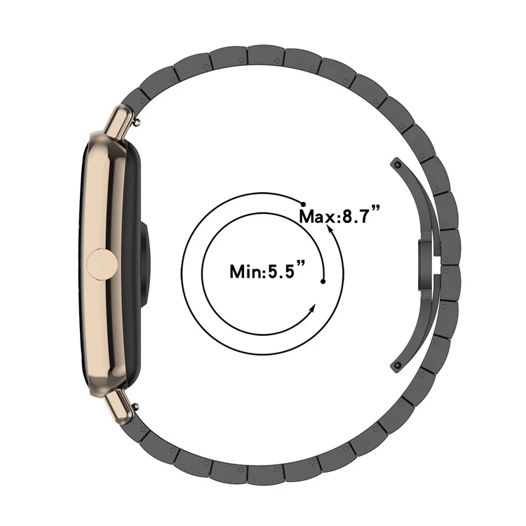 For Huawei Watch Fit Mini 16mm Stainless Steel Watchband Smart Watch Strap Replacement - Grey