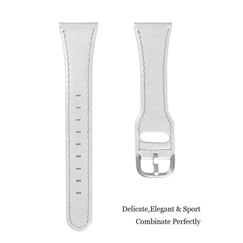 20mm Universal Watch Band for Moto 360 (2nd gen) 42mm Cowhide Leather Watch Strap Replacement Part - White