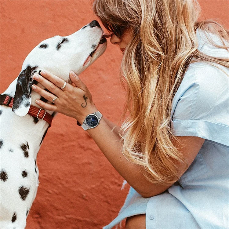 For Honor MagicWatch 2 46mm Soft Cowhide Leather 22mm Universal Smart Watch Band Wrist Strap with Stainless Steel Buckle - Grey