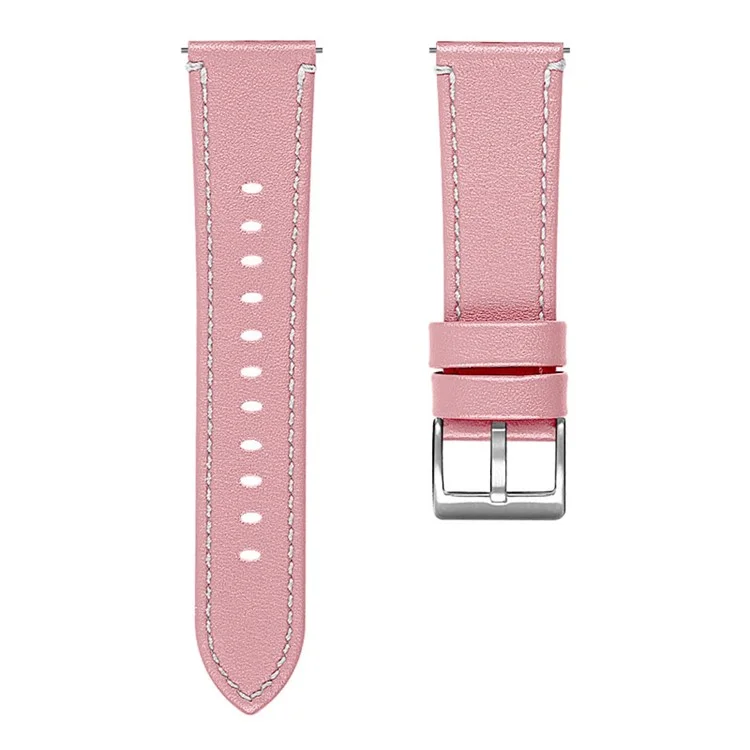 Para Xiaomi Mi Watch Color de Acero Inoxidable Strap de Muñeca Ajustable Cuero de Cuero de Vaca 22 mm Banda Universal de Relojes Inteligentes - Rosado