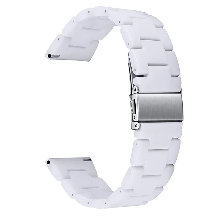 Para Huawei Watch 2/Watch GT 2 42mm Resin Watch Band Pulsera de Repuesto 20mm con Hebilla de Acero Inoxidable - Blanco