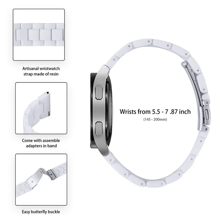 Para Huawei Watch 2/Watch GT 2 42mm Resin Watch Band Pulsera de Repuesto 20mm con Hebilla de Acero Inoxidable - Blanco