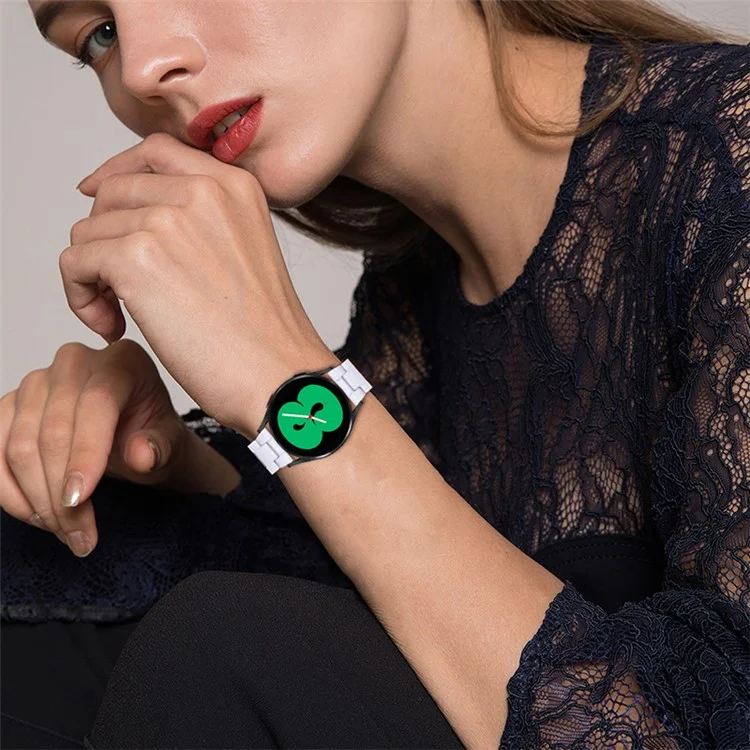 Para Huawei Watch 2/Watch GT 2 42mm Resin Watch Band Pulsera de Repuesto 20mm con Hebilla de Acero Inoxidable - Blanco