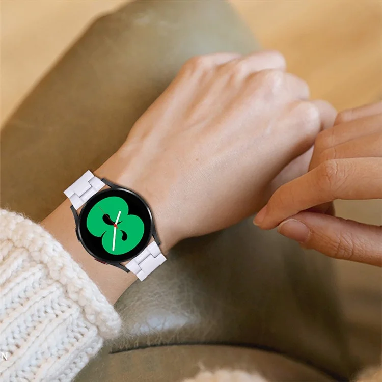 Para Huawei Watch 2/Watch GT 2 42mm Resin Watch Band Pulsera de Repuesto 20mm con Hebilla de Acero Inoxidable - Blanco