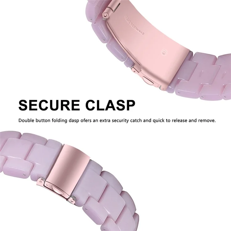 Banda di Orologi in Resina da 20 mm Per Huawei Watch 2/Watch GT 2 42mm, Cinturino di Ricambio in Acciaio Inossidabile - Viola Chiaro