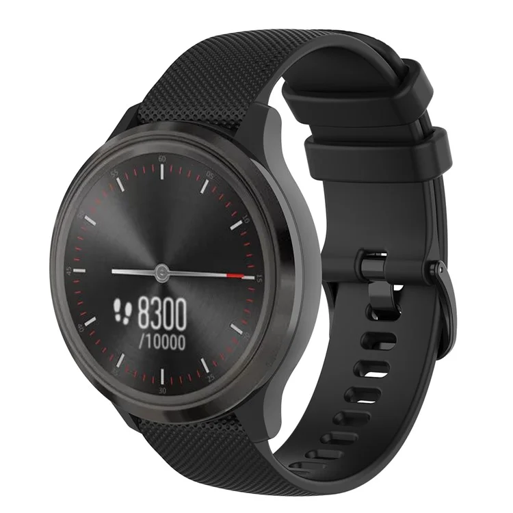 Для Garmin Vivomove Sport/Venu 2 Plus 20mm Силиконовый Смарт-Часы Ремешок Сетчатая Текстура Регулируемый Ремешок - Черный