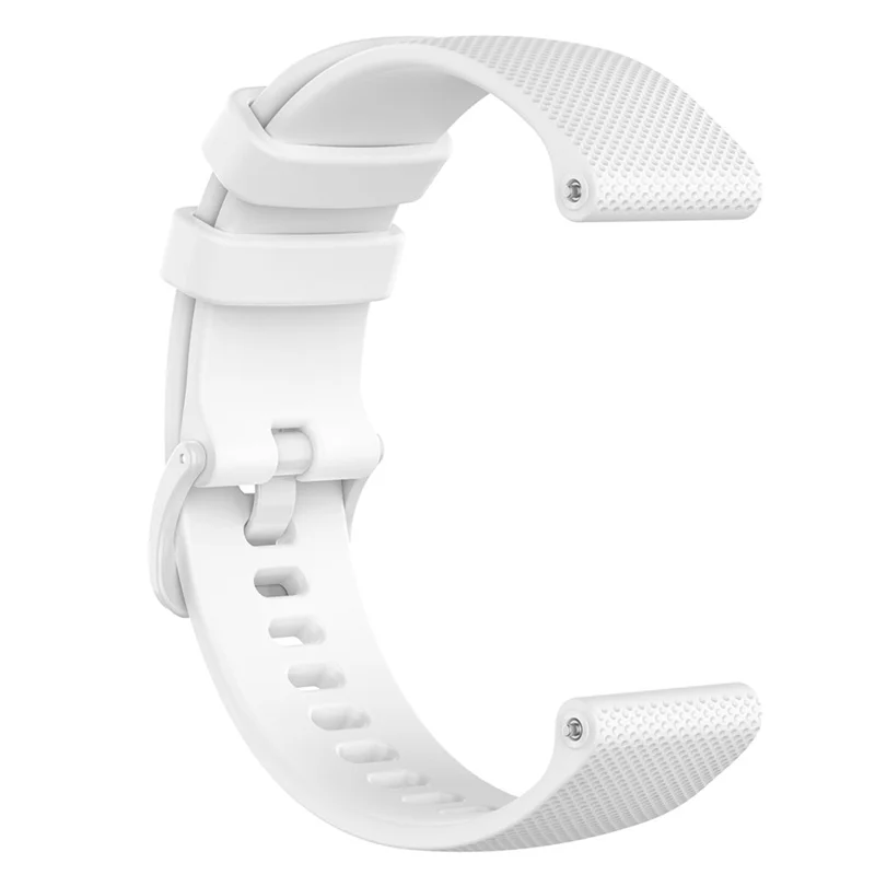 For Garmin Vivomove Sport/Venu 2 Plus 20mm Silicone Smart Watch Strap Grid Texture Adjustable Wristband - White