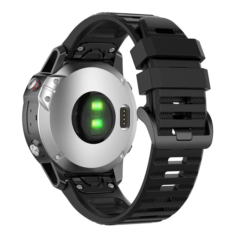 Para Garmin Fenix 7/Epix Correa de Reloj de Silicona de Color Sólido de Liberación Rápida Recambio Correa de Muñeca 22mm - Negro