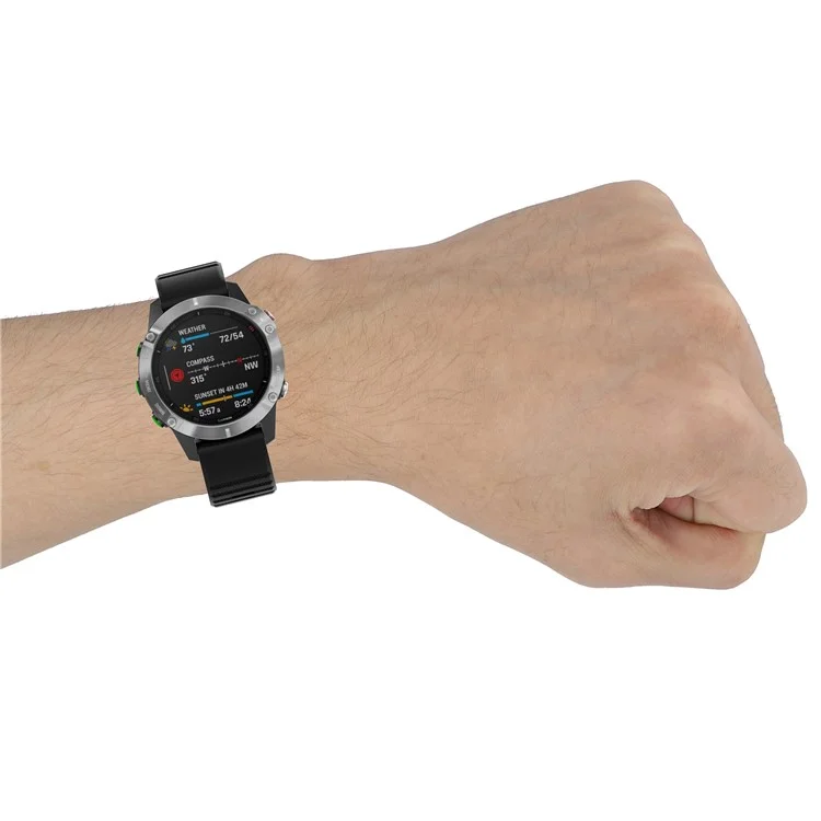 Para Garmin Fenix 7/Epix Correa de Reloj de Silicona de Color Sólido de Liberación Rápida Recambio Correa de Muñeca 22mm - Negro