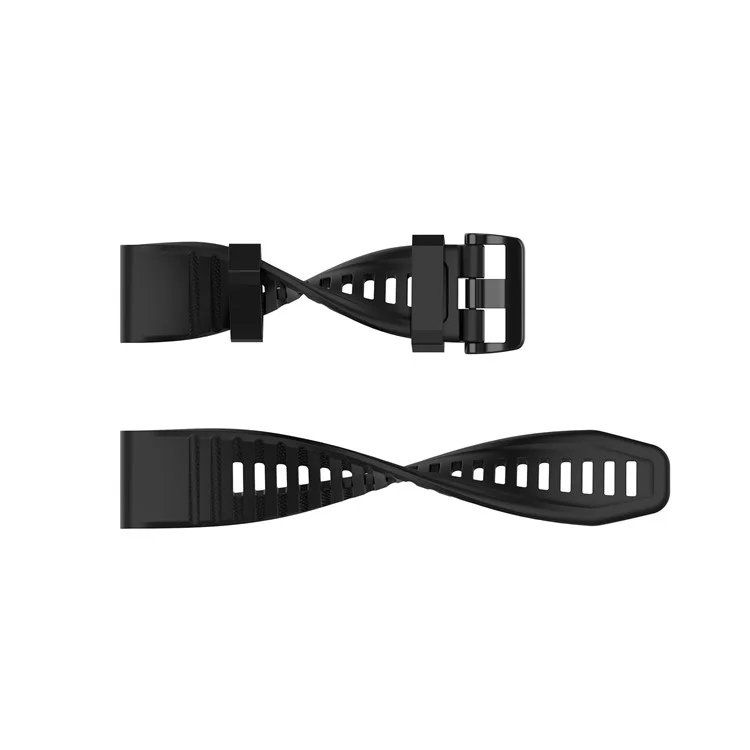 Para Garmin Fenix 7/Epix Correa de Reloj de Silicona de Color Sólido de Liberación Rápida Recambio Correa de Muñeca 22mm - Negro