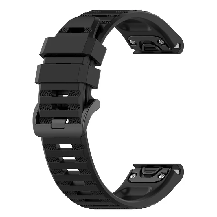 Para Garmin Fenix 7/Epix Correa de Reloj de Silicona de Color Sólido de Liberación Rápida Recambio Correa de Muñeca 22mm - Negro