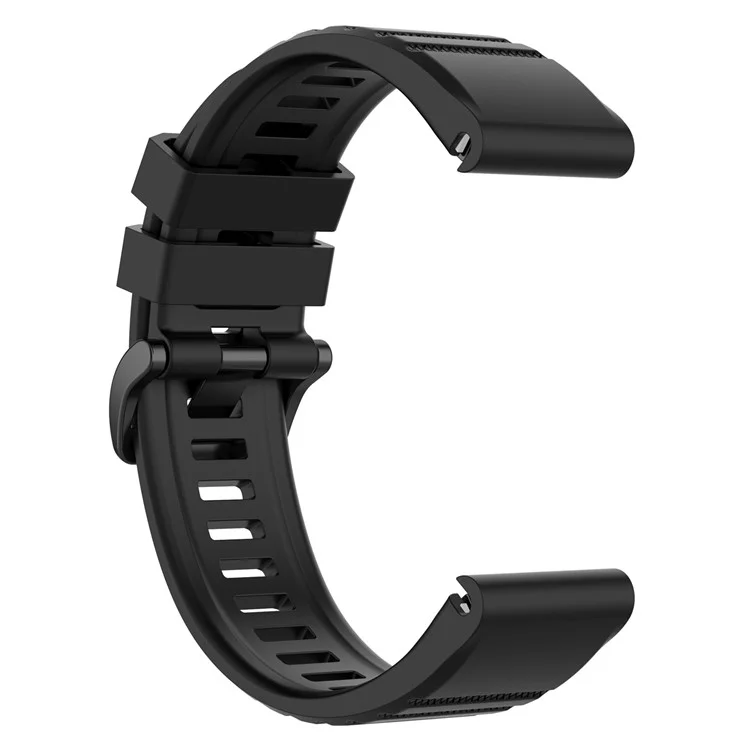 Para Garmin Fenix 7/Epix Correa de Reloj de Silicona de Color Sólido de Liberación Rápida Recambio Correa de Muñeca 22mm - Negro