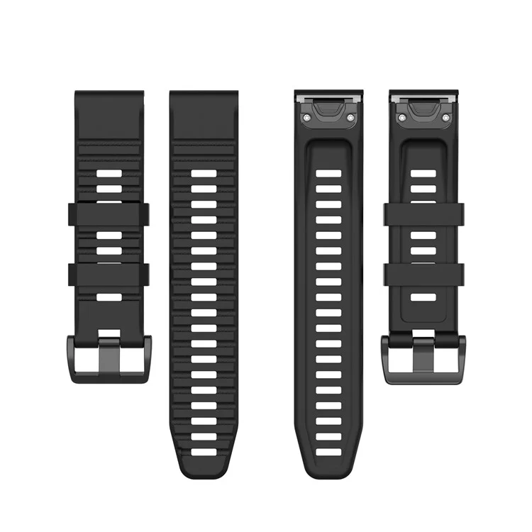 Para Garmin Fenix 7/Epix Correa de Reloj de Silicona de Color Sólido de Liberación Rápida Recambio Correa de Muñeca 22mm - Negro