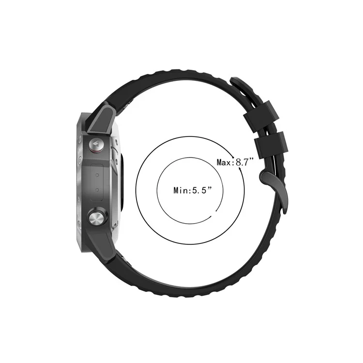 Para Garmin Fenix 7/Epix Correa de Reloj de Silicona de Color Sólido de Liberación Rápida Recambio Correa de Muñeca 22mm - Negro