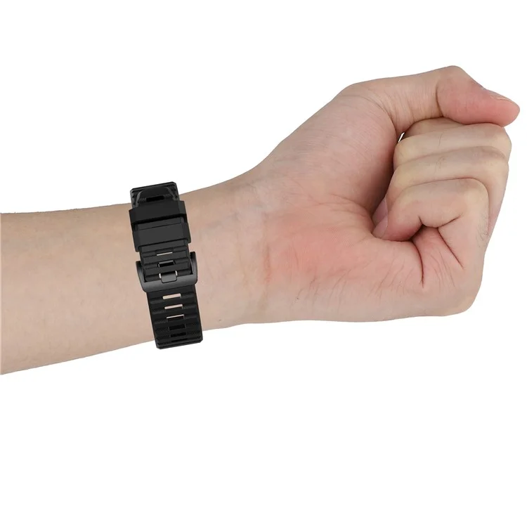 Para Garmin Fenix 7/Epix Correa de Reloj de Silicona de Color Sólido de Liberación Rápida Recambio Correa de Muñeca 22mm - Negro