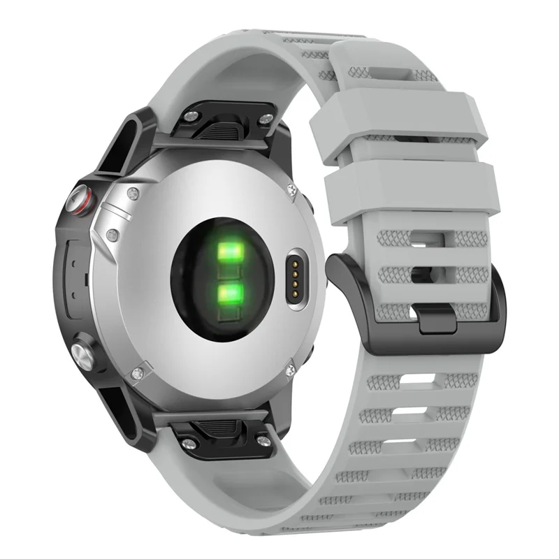 For Garmin Fenix 7/Epix Solid Color Quick Release Silicone Watch Band Replacement Wrist Strap 22mm - Grey