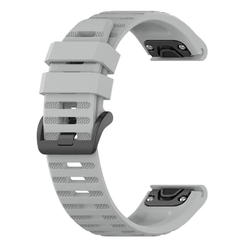 For Garmin Fenix 7/Epix Solid Color Quick Release Silicone Watch Band Replacement Wrist Strap 22mm - Grey