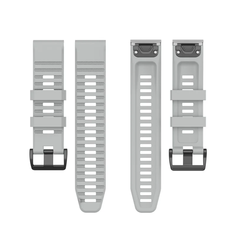 For Garmin Fenix 7/Epix Solid Color Quick Release Silicone Watch Band Replacement Wrist Strap 22mm - Grey