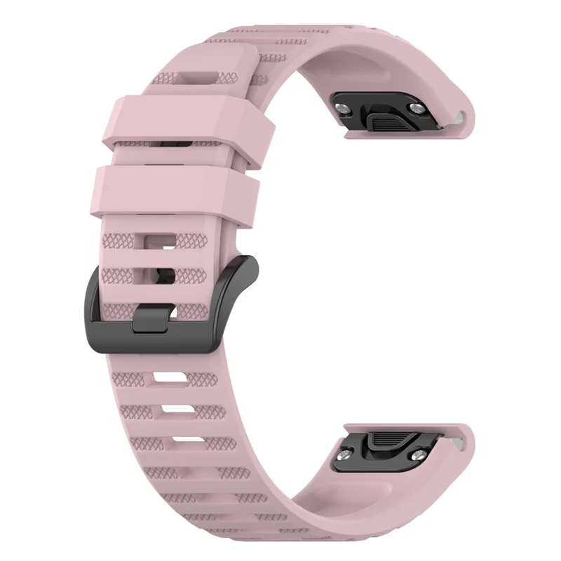 For Garmin Fenix 7/Epix Solid Color Quick Release Silicone Watch Band Replacement Wrist Strap 22mm - Rose Pink