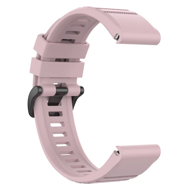 For Garmin Fenix 7/Epix Solid Color Quick Release Silicone Watch Band Replacement Wrist Strap 22mm - Rose Pink