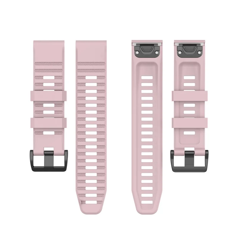 For Garmin Fenix 7/Epix Solid Color Quick Release Silicone Watch Band Replacement Wrist Strap 22mm - Rose Pink