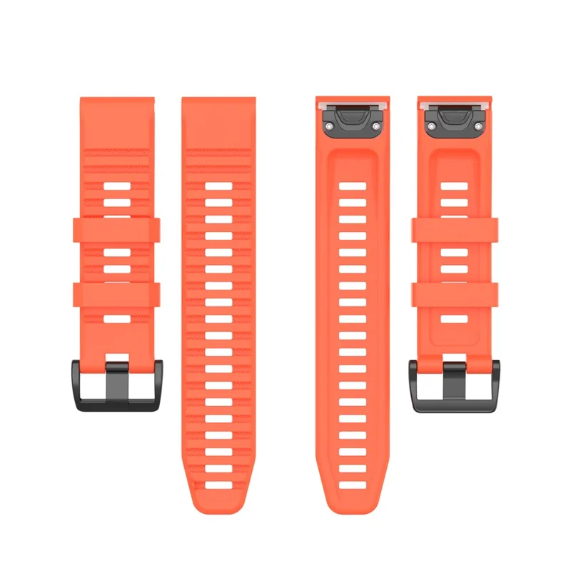 For Garmin Fenix 7/Epix Solid Color Quick Release Silicone Watch Band Replacement Wrist Strap 22mm - Coral