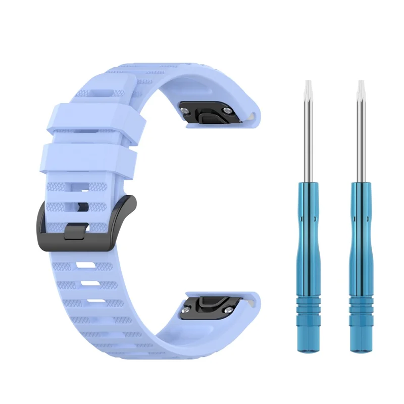 For Garmin Fenix 7/Epix Solid Color Quick Release Silicone Watch Band Replacement Wrist Strap 22mm - Baby Blue