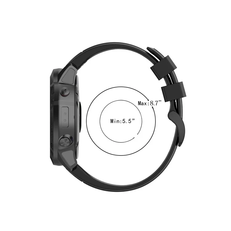 Para Garmin Fenix 7X Dual-color Stylish Quick Release Silicone Watch Band Wrist Strap 26mm - Negro/Azul