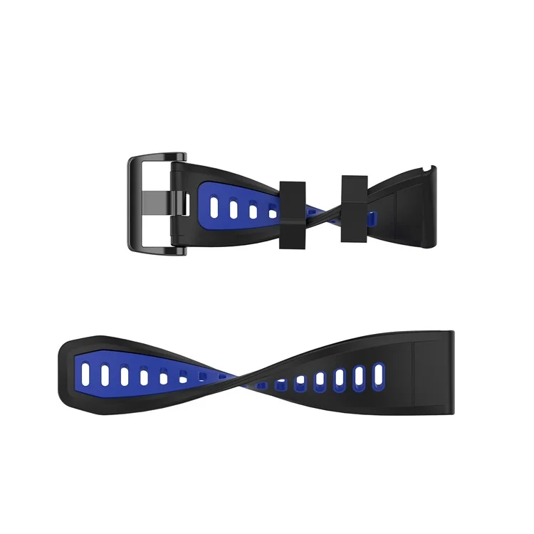 Para Garmin Fenix 7X Dual-color Stylish Quick Release Silicone Watch Band Wrist Strap 26mm - Negro/Azul