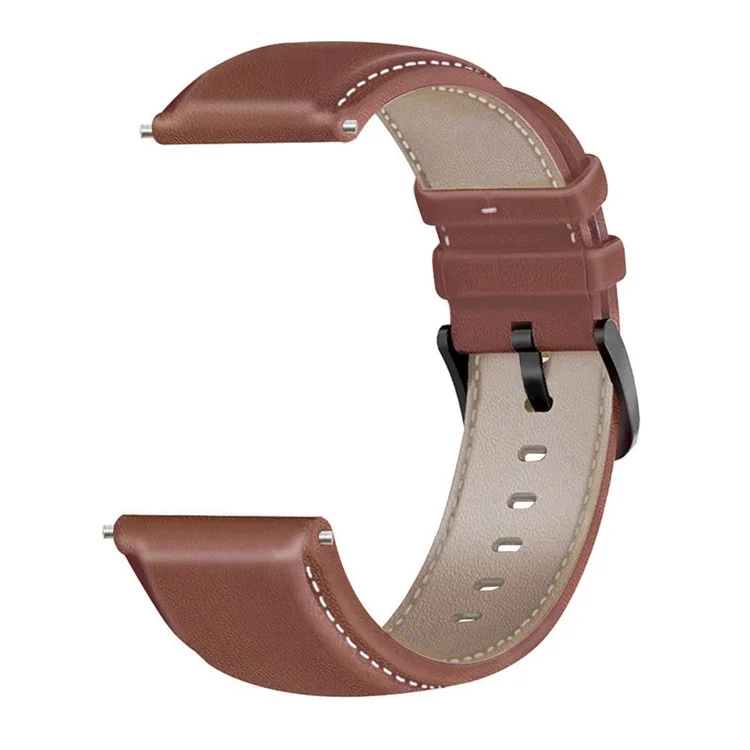 Für Huawei Watch GT3 / Samsung Galaxy Watch 46mm Leder Uhrenarmband 22mm Universal Watch Strap Mit Schnalle - Braun