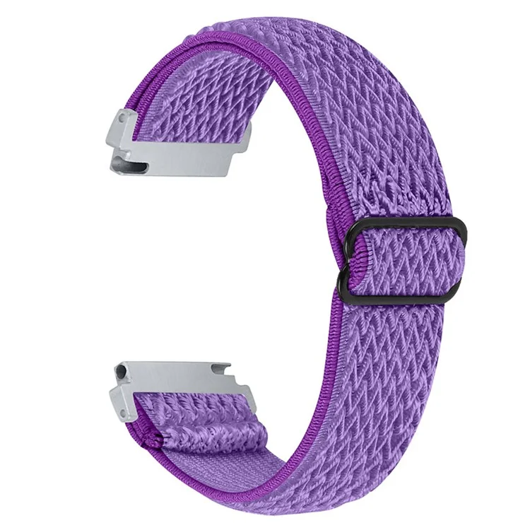 For Samsung Galaxy Watch 46mm/Watch3 45mm Adjustable Elastic Watch Strap Universal Watch Band with Buckle - Purple