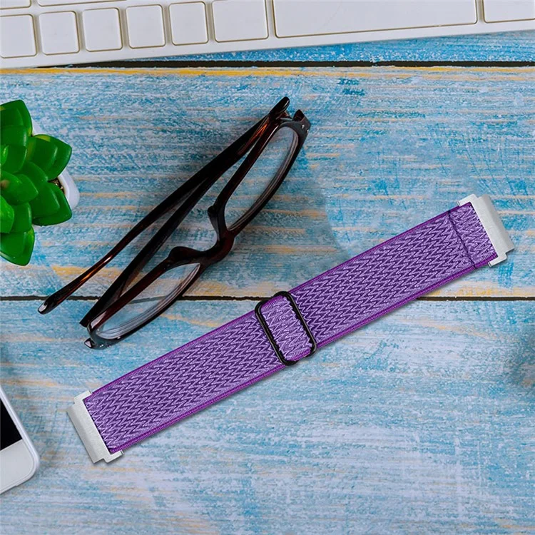 For Samsung Galaxy Watch 46mm/Watch3 45mm Adjustable Elastic Watch Strap Universal Watch Band with Buckle - Purple