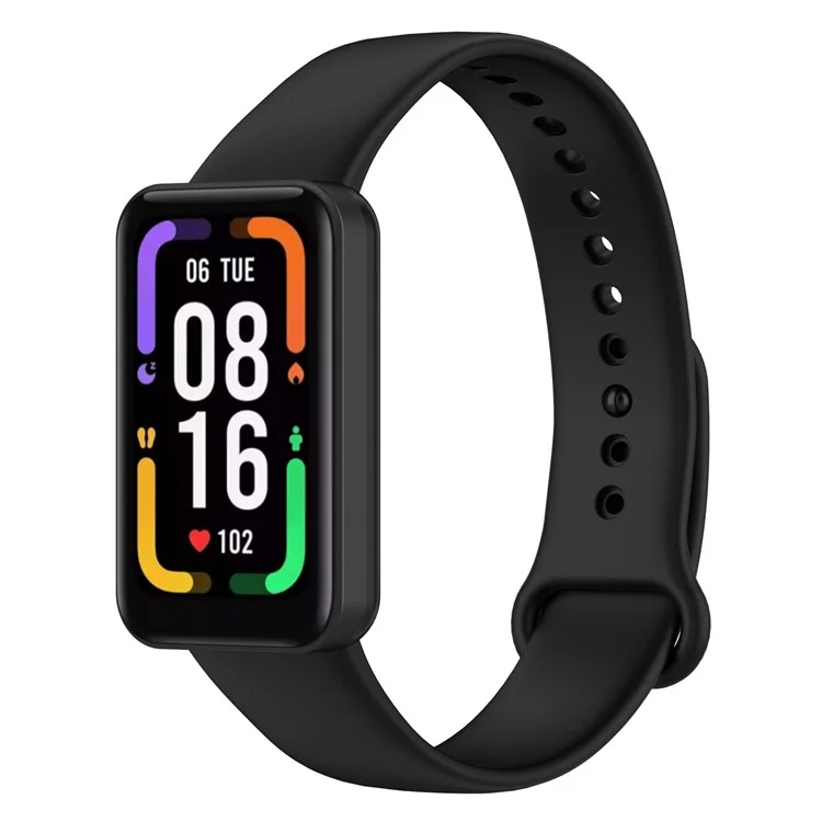 Para Xiaomi Redmi Smart Band Pro Solid Color Soft Silicone Watch Band Adjustable Wrist Strap - Negro